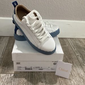 Chloe sneakers white whit blue